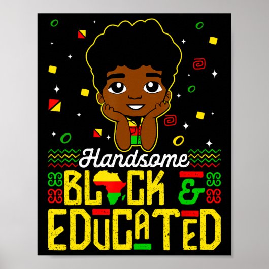 Handsome Black Educated Black History Kinder Boys Poster (Voorkant)