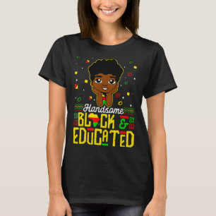 Handsome Black Educated Black History Kinder Boys  T-shirt