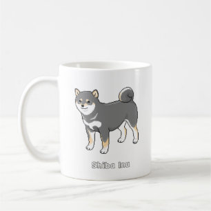 Handsome Black & Tan Shiba Inu Pixel Art Koffiemok