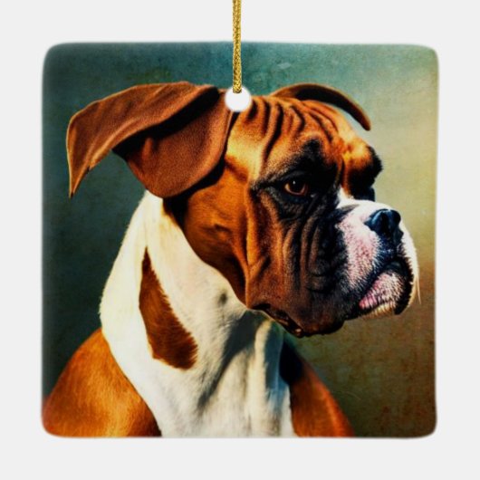 Handsome Boxer Keramisch Ornament (Achterkant)