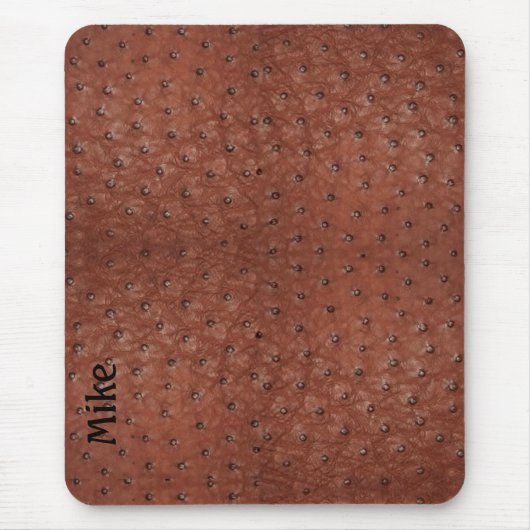 Handsome Brown Ostrich Leather Bekijk Muismat (Voorkant)