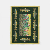 Handsome Brown Trout Fly Fishing Fleece Deken (Voorkant)