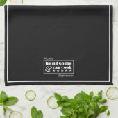 Handsome & Can Cook Typografie Vaderdag Theedoek (Gevouwen)