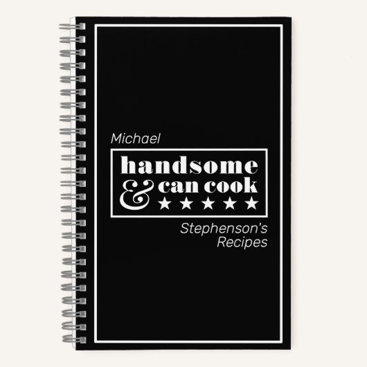 Handsome & Can Cook Typography Father's Day Recipe Notitieboek (Voorkant)