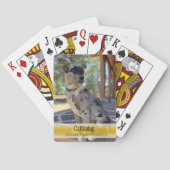 Handsome Cattle Dog Heeler Mix Sjabloon Foto Pokerkaarten (Achterkant)