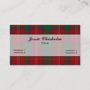 Handsome Chisholm Family Tartan Pset Aangepast Visitekaartje