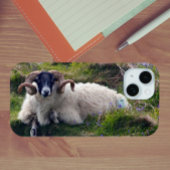 Handsome Curly Horned Ram Lounging in Bluebells Case-Mate iPhone Case