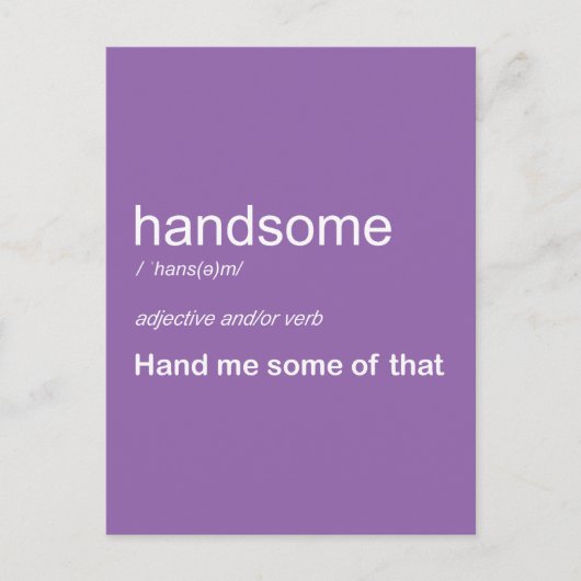 Handsome Definition Customize Color Briefkaart (Voorkant)