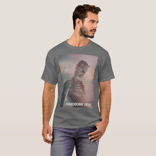 Handsome Devil. Skeleton with horns T-shirt (Voorkant volledig)