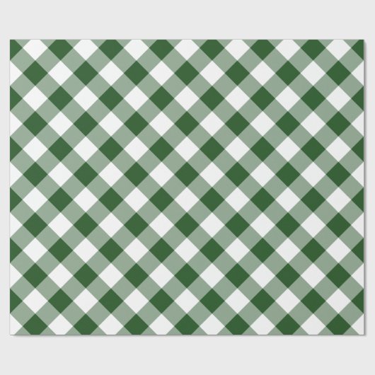 Handsome Diagonal Green and White Gingham Pset Cadeaupapier (Vlak)