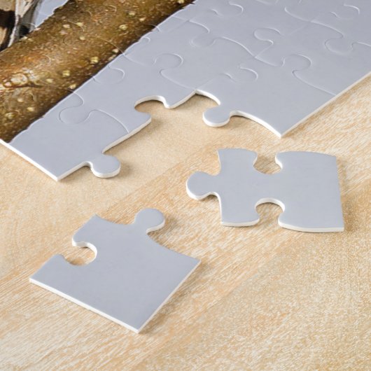 Handsome Downy Woodpecker op de peer Tree Legpuzzel (Zijkant)