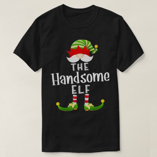 Handsome Elf Group Kerstmis Funny Pajama Party T-shirt (Design voorkant)