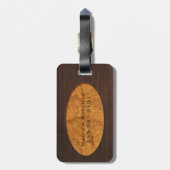 Handsome Faux Wood Monogrammed Bagagelabel (Achterkant verticaal)