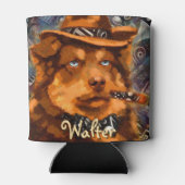 Handsome Gangster Dog w / Blue Eyes Gepersonalisee Blikjeskoeler (Achterkant)