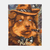 Handsome Gangster Dog w / Blue Eyes Gepersonalisee Fleece Deken (Voorkant)