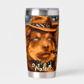 Handsome Gangster Dog w / Blue Eyes Gepersonalisee Geïsoleerde Drinkbeker (Voorkant)