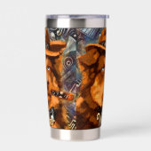 Handsome Gangster Dog w / Blue Eyes Gepersonalisee Geïsoleerde Drinkbeker (Links)