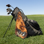 Handsome Gangster Dog w / Blue Eyes Gepersonalisee Golfhanddoek (Groen)