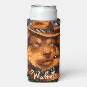 Handsome Gangster Dog w / Blue Eyes Gepersonalisee Seltzer Blikjeskoeler (Seltzer Voorkant)
