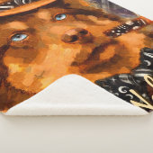 Handsome Gangster Dog w / Blue Eyes Gepersonalisee Sherpa Deken (3/4)