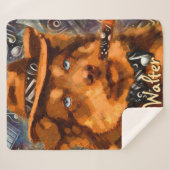 Handsome Gangster Dog w / Blue Eyes Gepersonalisee Sherpa Deken (Voorkant (horizontaal))