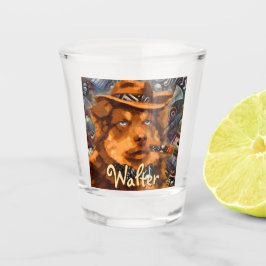 Handsome Gangster Dog w / Blue Eyes Gepersonalisee Shot Glas