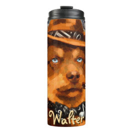 Handsome Gangster Dog w / Blue Eyes Gepersonalisee Thermosbeker