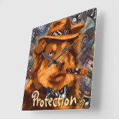 Handsome Gangster Dog w / Blue Eyes Gepersonalisee Vierkante Klok (Hoek)