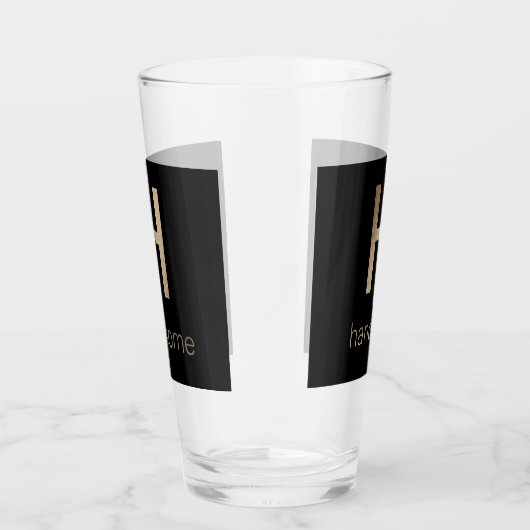 Handsome Gold and Black Glass Cup Glas (Rechts)