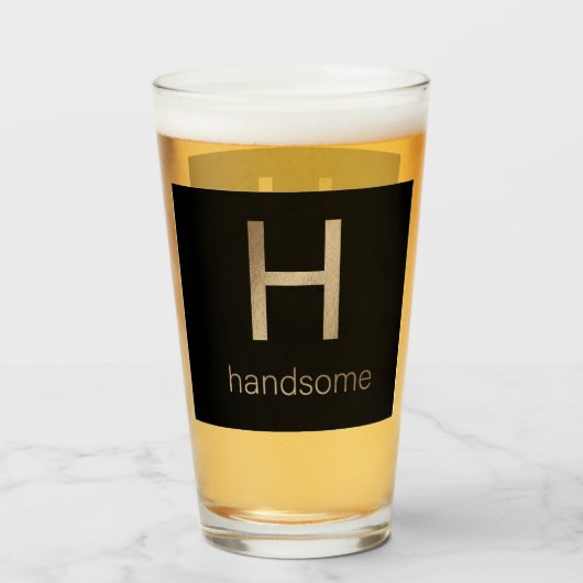 Handsome Gold and Black Glass Cup Glas (Voorkant gevuld)