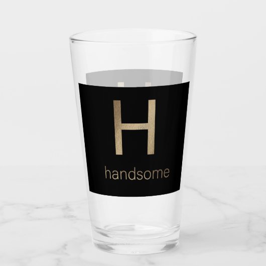 Handsome Gold and Black Glass Cup Glas (Voorkant)