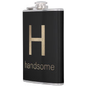 Handsome Gold en Black | Maatkolf voor vinylvlokke Heupfles (Links)