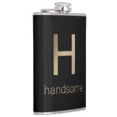 Handsome Gold en Black | Maatkolf voor vinylvlokke Heupfles (Rechts)