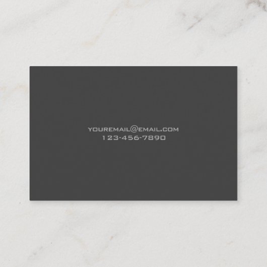 Handsome Grey & Dark Grey Professional (info terug Visitekaartje (Achterkant)