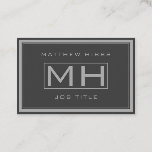 Handsome Grey & Dark Grey Professional (info terug Visitekaartje (Voorkant)