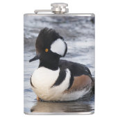 Handsome Hooded Merganser on the Move Heupfles (Voorkant)