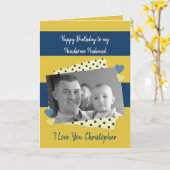 Handsome Husband op je verjaardagsnavy-fotokaart Kaart (Gele Bloem)