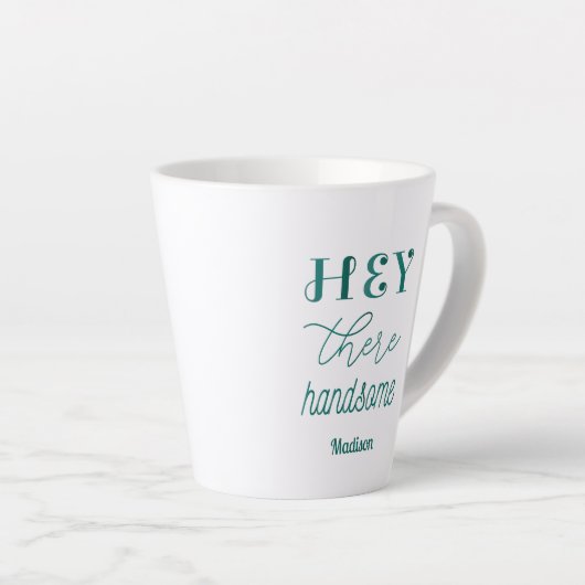 Handsome Inspirerend Quote Green White Latte Mok (Rechterhoek)