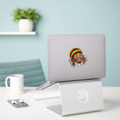 Handsome Jamaican Rasta Man One Love Sticker (Laptop op bureau)