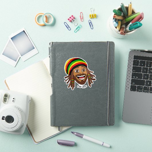 Handsome Jamaican Rasta Man One Love Sticker (iPad Cover)