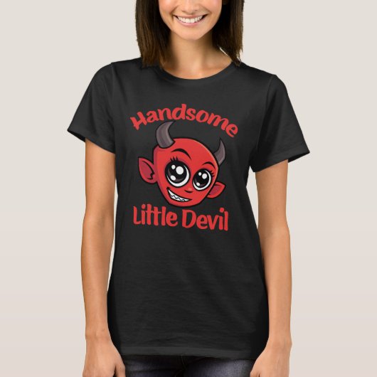 Handsome Little Devil Baby Cartoon Character T-shirt (Voorkant)