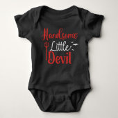 Handsome Little Devil Black Red Boy Halloween Romper (Voorkant)
