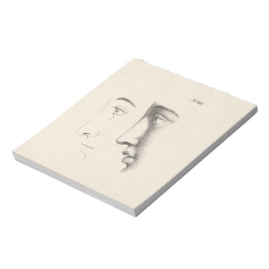 Handsome Man Profile Antiek French Engraving Notitieblok (Linkerzijde)