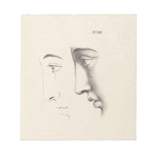 Handsome Man Profile Antiek French Engraving Notitieblok