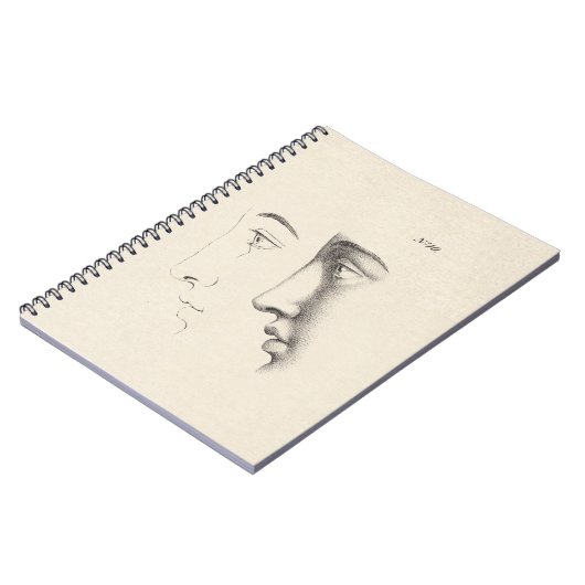 Handsome Man Profile Antiek French Engraving Notitieboek (Linkerzijde)