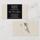 Handsome Man Profile Antiek French Engraving Visitekaartje (Voorkant / Achterkant)