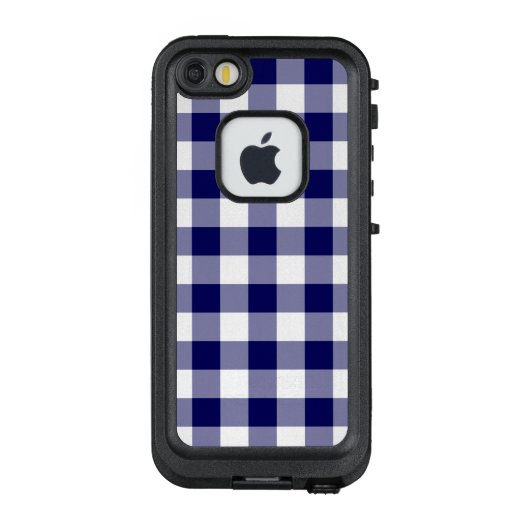 Handsome Navy and White Gingham Pset LifeProof iPhone Hoesje (Achterkant)