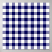 Handsome Navy and White Gingham Pset Pattern Poster (Voorkant)