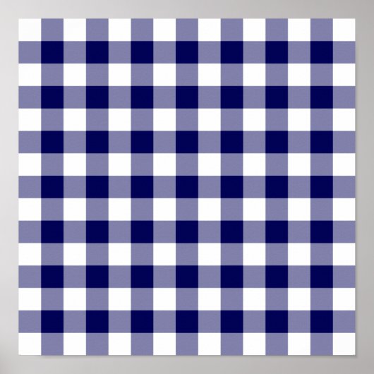 Handsome Navy and White Gingham Pset Pattern Poster (Voorkant)