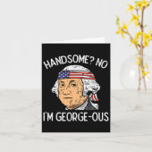 Handsome No Georgeous Washington Grappige 4 juli Kaart (Gele Bloem)